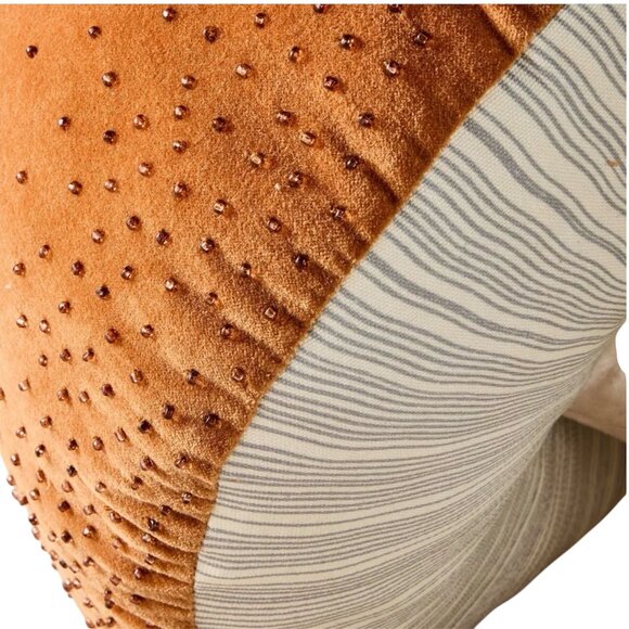 NEW John Derian X Target Beaded Mushroom Plush Pillow Brown 17x14 - Picture 2 of 2